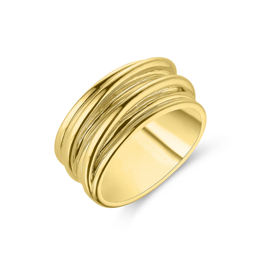 Gold Chunky Ridged Ring