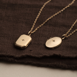 Gold Engravable Rectangular Locket Necklace