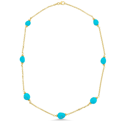 18ct Gold Turquoise Necklace