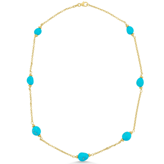18ct Gold Turquoise Necklace