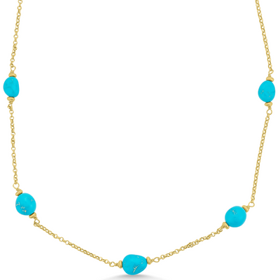 18ct Gold Turquoise Necklace
