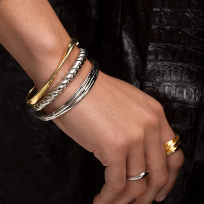 Gold Wave Bangle modelled