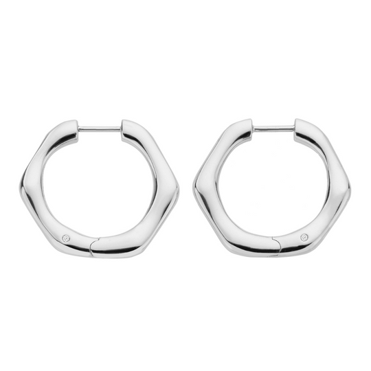 Sterling Silver Fluid Hoop Earrings