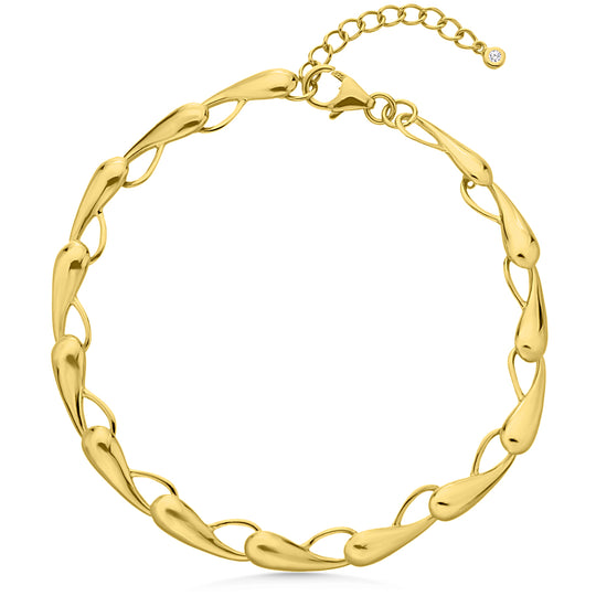Gold Interlocking Droplet Bracelet