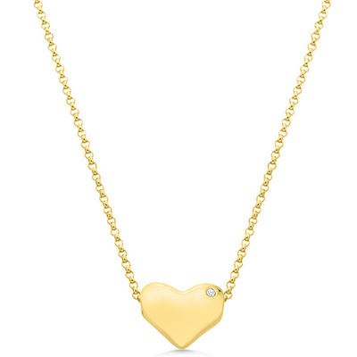 Gold Heart Diamond Pendant