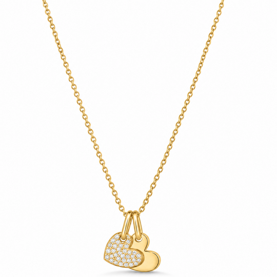 Gold Heart Duo Pendant