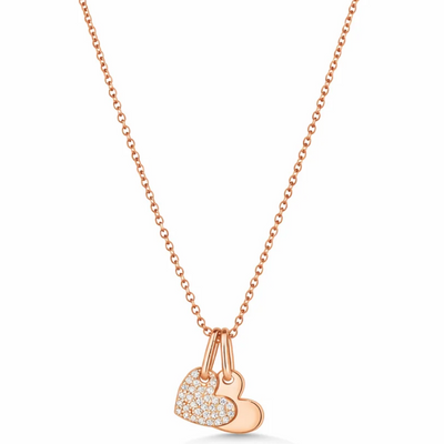 Rose Gold Heart Duo Pendant