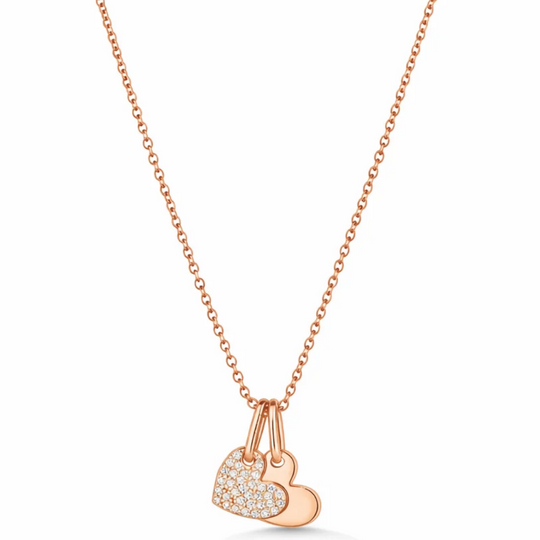 Rose Gold Heart Duo Pendant