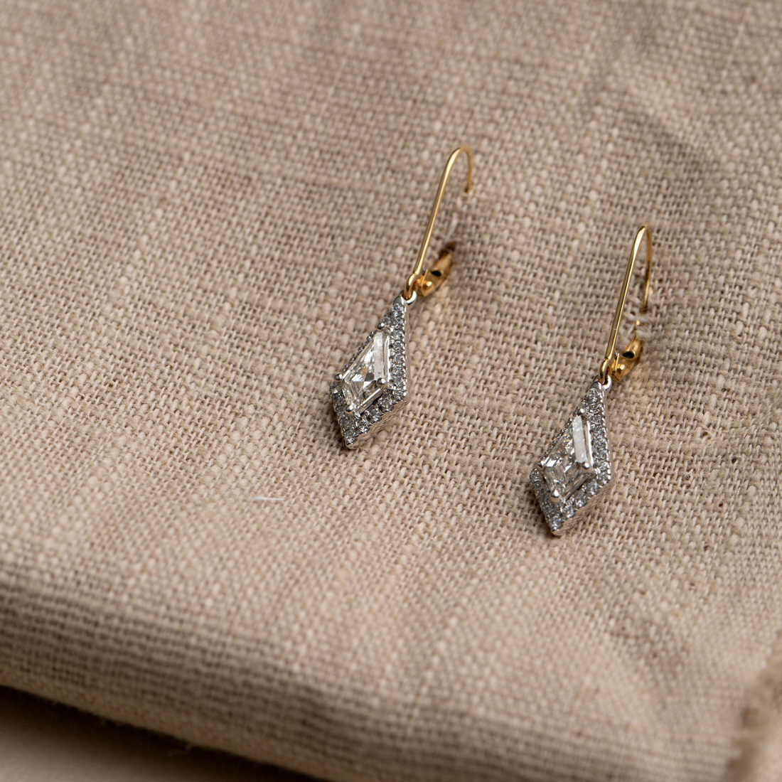 18ct Gold Kite Cut Diamond Drops | Ryan Thomas Jewellers