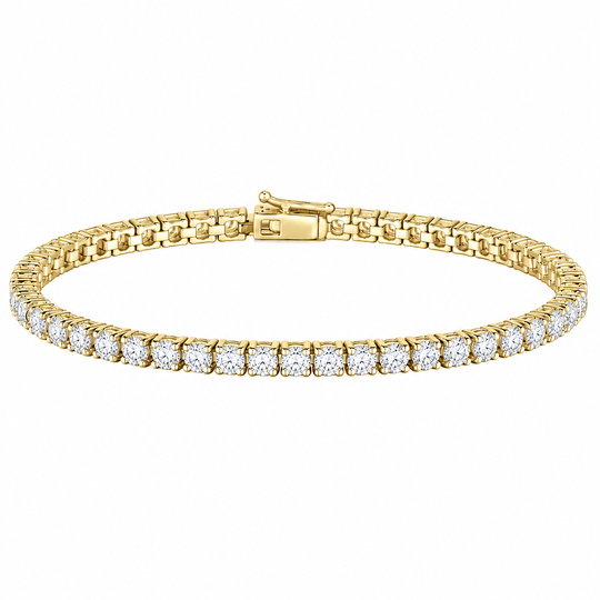 9ct Yellow Gold 5ct Tennis Bracelet