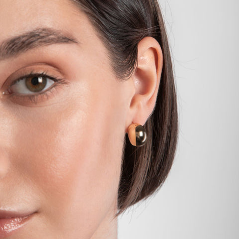 Gold Chunky Teardrop Stud Earrings