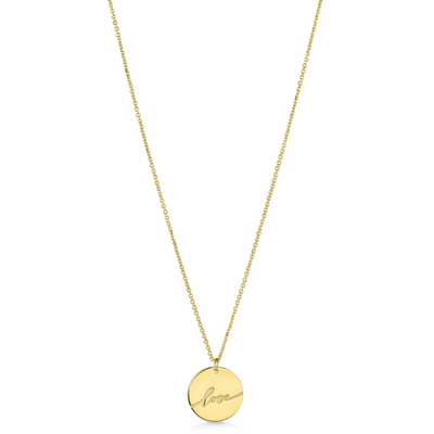 14ct Yellow Gold Love Pendant - long