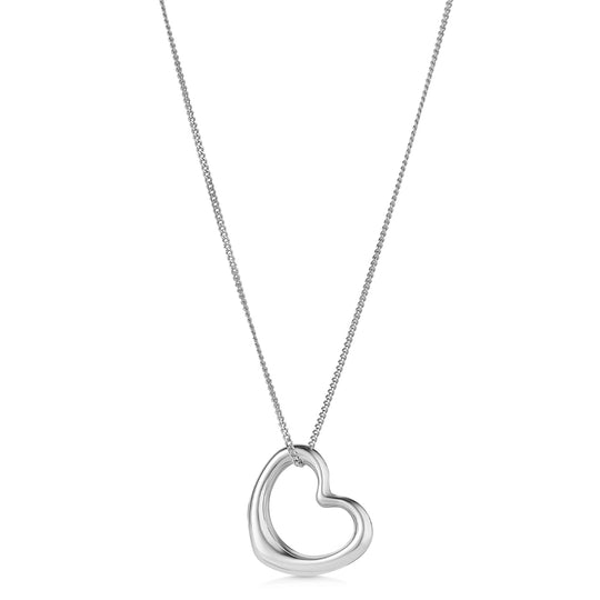 9ct White Gold Heart Pendant