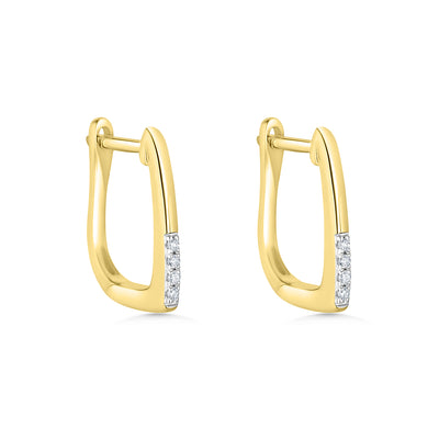 9ct Gold Diamond Horseshoe Huggie Earrings