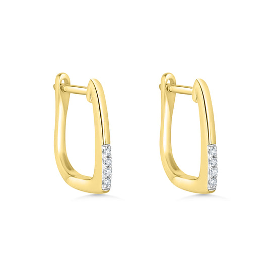 9ct Gold Diamond Horseshoe Huggie Earrings