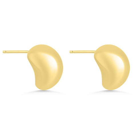 Pair of gold earrings on a white background