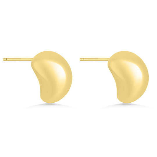 Gold Chunky Teardrop Stud Earrings