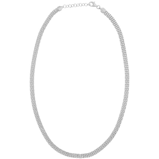 Sterling Silver Flat Mesh Necklace