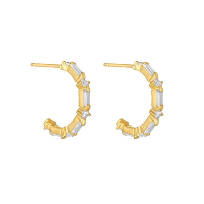 9ct Yellow Gold Sparkle Hoops