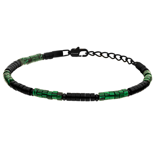 Steelwear Onyx & Malachite Beaded Bracelet