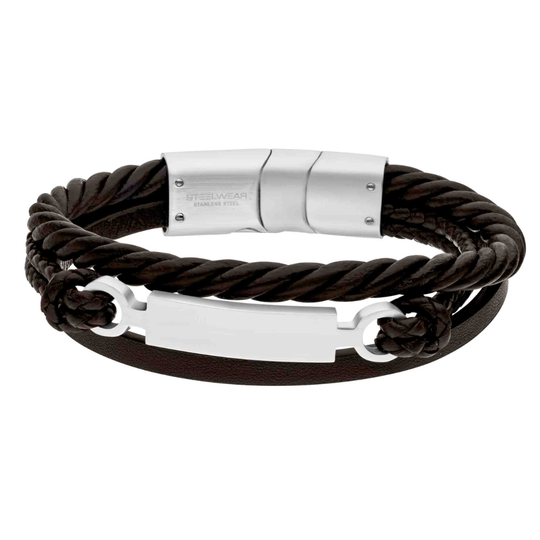 Steelwear Braided Leather ID Bracelet
