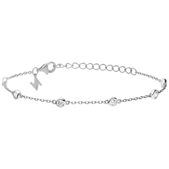 Sterling Silver Rubover CZ Bracelet