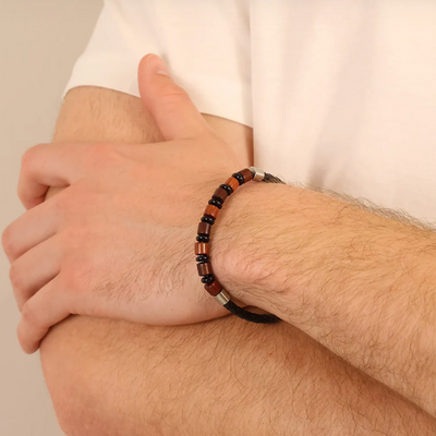 Gent's Steelwear Single Strand Leather Bracelet