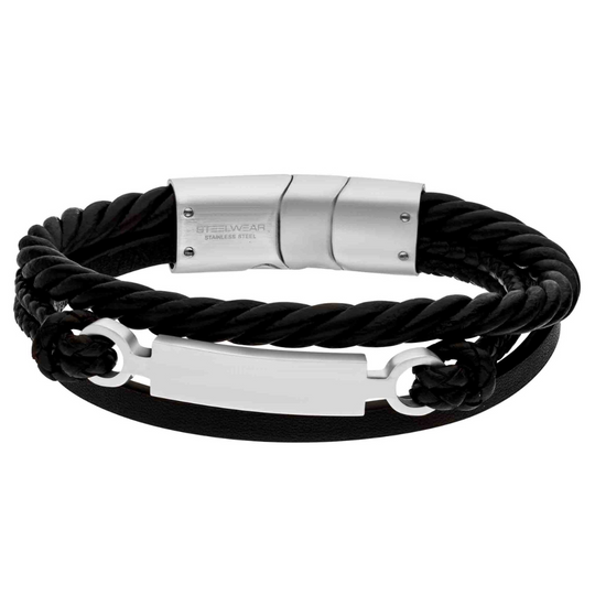 Gent's Steelwear London Multi Strand Leather Bracelet