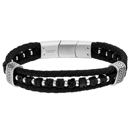 Gent's Steelwear London Multi Strand Leather Bracelet