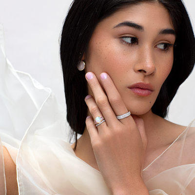 Opal & Pink Sapphire Ring