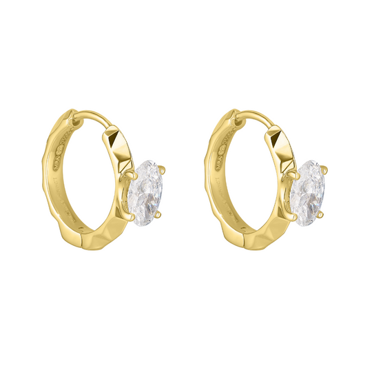 9ct Oval Cut Diamond Hoops