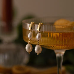 18ct Gold Pearl Duo Drops