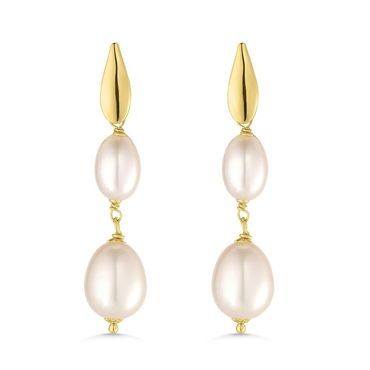 18ct Gold Pearl Duo Drops