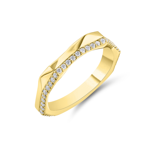 18ct Yellow Gold Contemporary Diamond Band