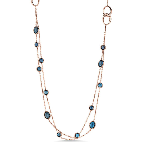 18ct Rose Gold London Blue Topaz Necklace