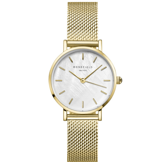Rosefield Small Edit Mesh Gold Watch