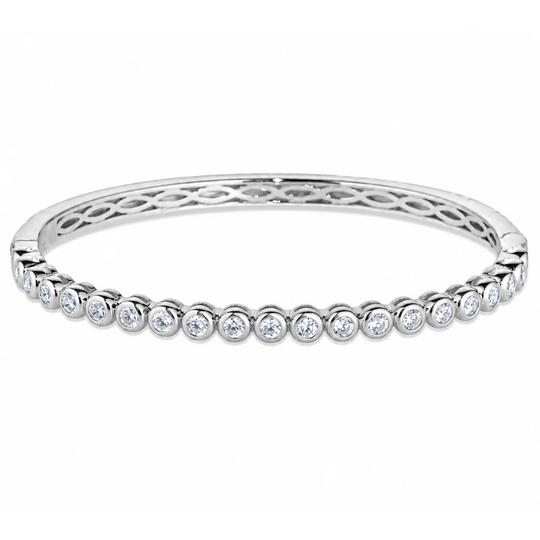 Silver Bezel Bangle