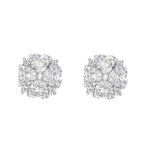 Silver CZ Cluster Studs