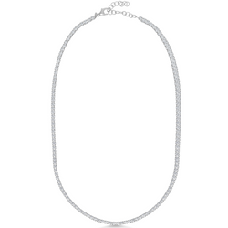 Silver necklace on a white background