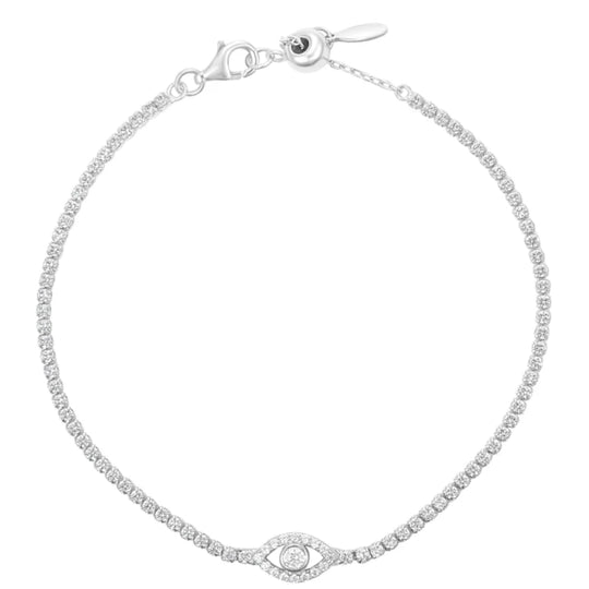 Silver Evil Eye Tennis Bracelet