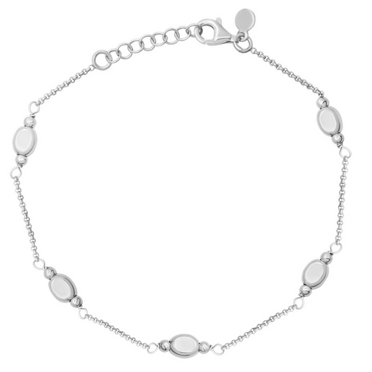 Silver Five Nugget Bracelet