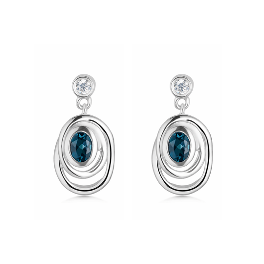 Silver London Blue Topaz Earrings