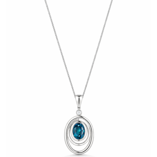 Silver London Blue Topaz Pendant