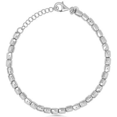 Silver Pebble Link Bracelet