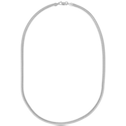 Silver necklace on a white background