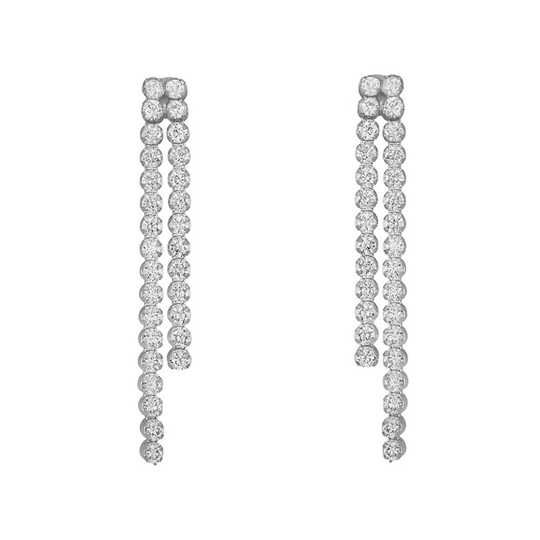 Silver Two Row Tennis Drops