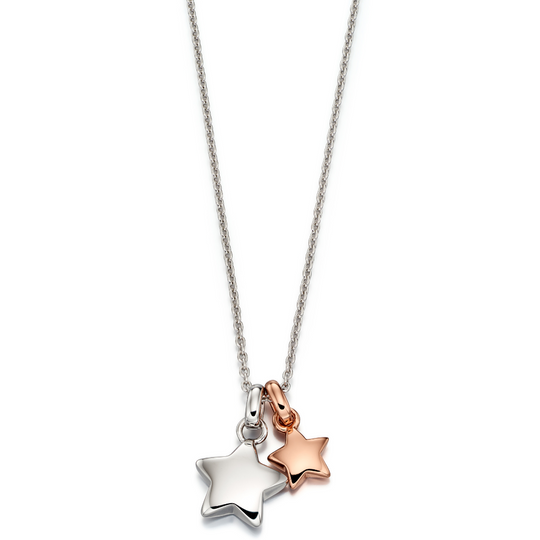 Silver & Rose Gold Star Pendant