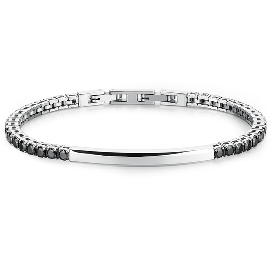 Stainless Steel Black CZ Tennis Bracelet