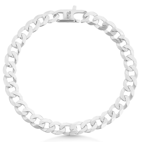 Sterling Silver Curb Link Gent's Bracelet