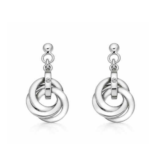 Sterling Silver Diamond Drop Earrings
